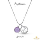 Sterling Silver Sagittarius Zodiac Pendant Necklace w/ Natural Gemstones - Brazil GemsBrazil GemsSterling Silver Sagittarius Zodiac Pendant Necklace w/ Natural GemstonesNecklace12SS9606 - 103