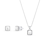 Sterling Silver Square Necklace & Earring Set w/ Natural Gemstones - Brazil GemsBrazil GemsSterling Silver Square Necklace & Earring Set w/ Natural GemstonesNecklace & Earring Set14SS9889 - 114