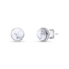 Sterling Silver Stud Earrings w/ Natural Gemstones - Brazil GemsBrazil GemsSterling Silver Stud Earrings w/ Natural GemstonesEarrings11SS9173 - 114