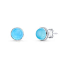 Sterling Silver Stud Earrings w/ Natural Gemstones - Brazil GemsBrazil GemsSterling Silver Stud Earrings w/ Natural GemstonesEarrings11SS9173 - 128