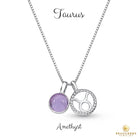 Sterling Silver Taurus Zodiac Pendent Necklace w/ Natural Gemstone - Brazil GemsBrazil GemsSterling Silver Taurus Zodiac Pendent Necklace w/ Natural GemstoneNecklace12SS9594 - 103