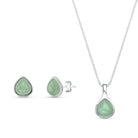 Sterling Silver Teardrop Necklace & Earring Set w/ Natural Gemstones - Brazil GemsBrazil GemsSterling Silver Teardrop Necklace & Earring Set w/ Natural GemstonesNecklace & Earring Set14SS9901 - 112