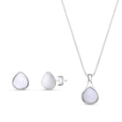 Sterling Silver Teardrop Necklace & Earring Set w/ Natural Gemstones - Brazil GemsBrazil GemsSterling Silver Teardrop Necklace & Earring Set w/ Natural GemstonesNecklace & Earring Set14SS9901 - 116