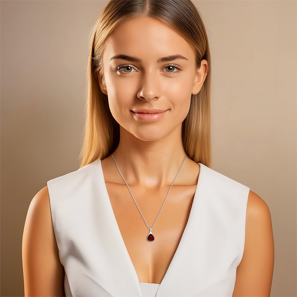 Sterling Silver Teardrop Necklace & Earring Set w/ Natural Gemstones - Brazil GemsBrazil GemsSterling Silver Teardrop Necklace & Earring Set w/ Natural GemstonesNecklace & Earring Set14SS9901 - 130