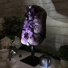 Super Quality Amethyst Cluster on a Metal Base, 28.7 lbs & 17.6" Tall #5491 - 0158 - Brazil GemsBrazil GemsSuper Quality Amethyst Cluster on a Metal Base, 28.7 lbs & 17.6" Tall #5491 - 0158Clusters on Fixed Bases5491 - 0158