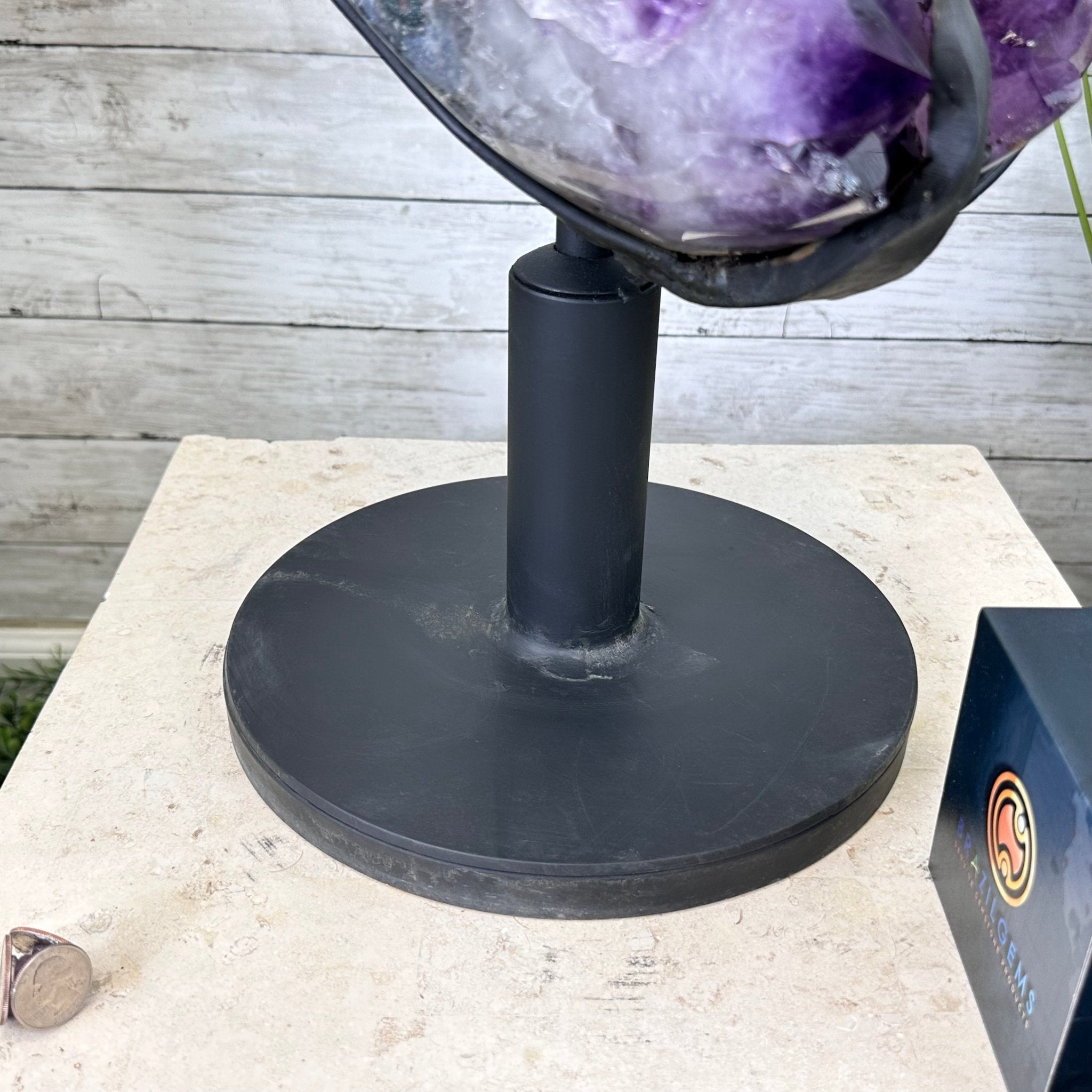 Super Quality Amethyst Cluster on Rotating Stand, 141 lbs & 32" Tall #5492-0029 - Brazil GemsBrazil GemsSuper Quality Amethyst Cluster on Rotating Stand, 141 lbs & 32" Tall #5492-0029Clusters on Rotating Bases5492-0029