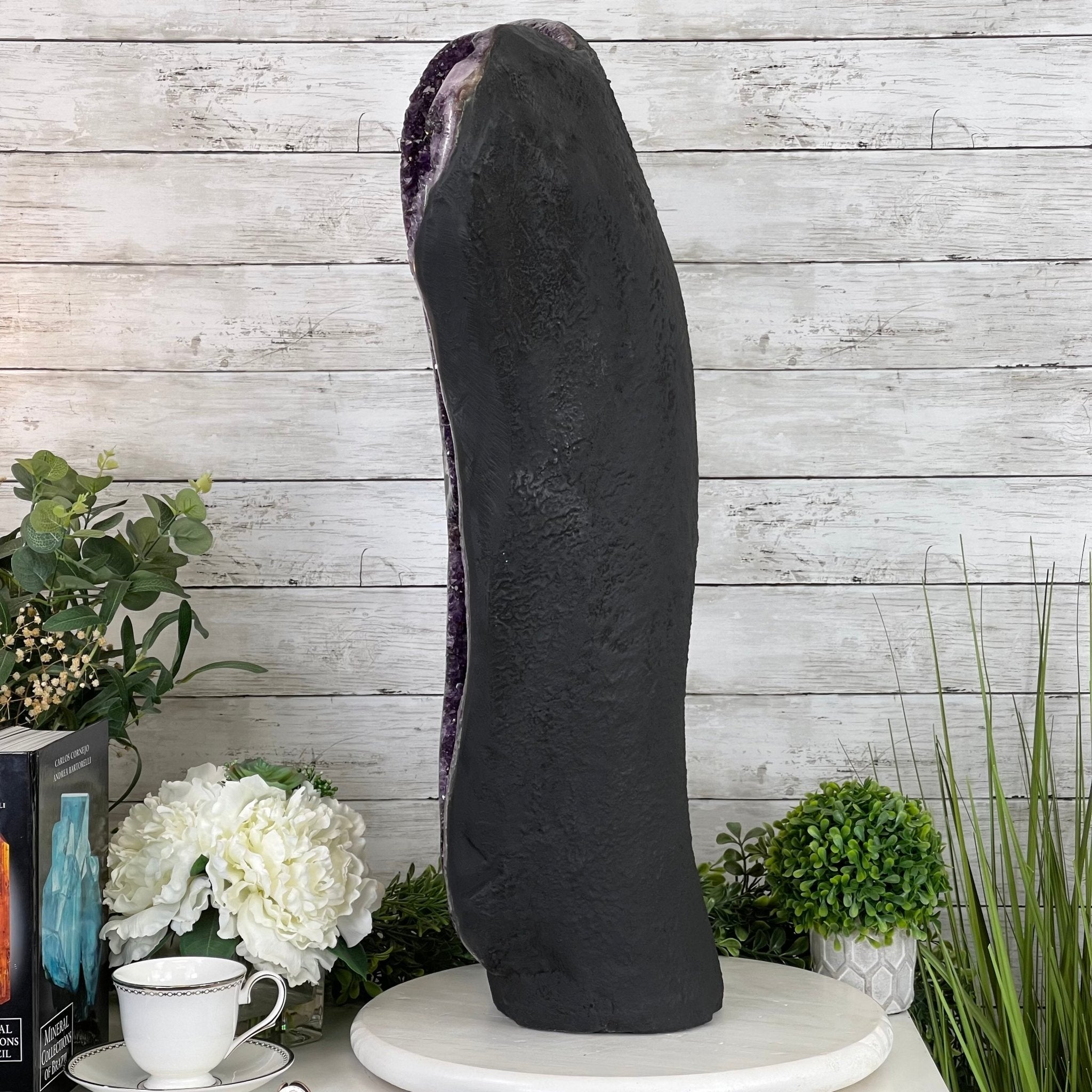 Super Quality Amethyst Druse Cluster on Cement Base, 28" Tall Model #5614-0064 by Brazil Gems - Brazil GemsBrazil GemsSuper Quality Amethyst Druse Cluster on Cement Base, 28" Tall Model #5614-0064 by Brazil GemsClusters on Cement Bases5614-0064