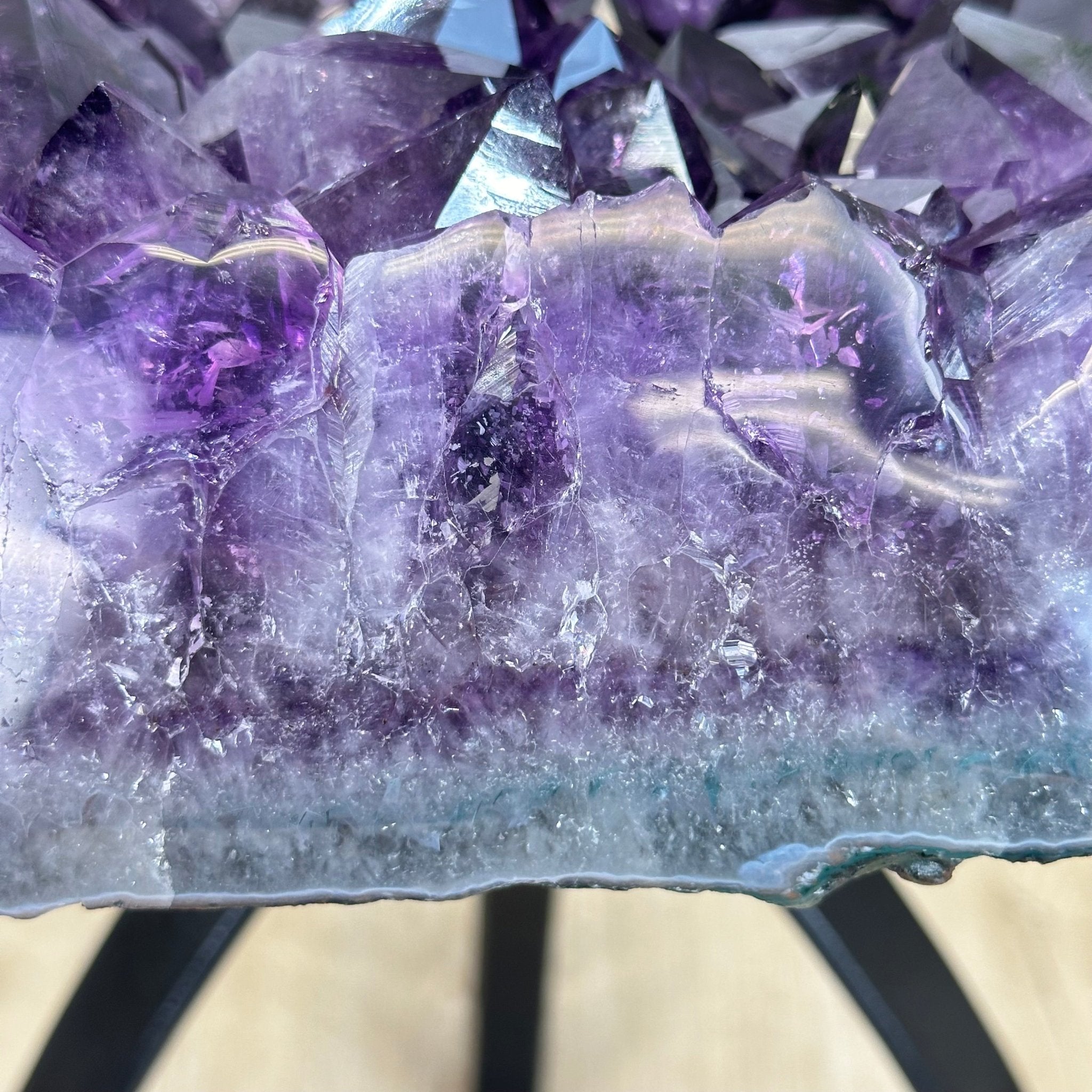 Super Quality Amethyst Geode Side Table, 38.6 lbs, 21.75" Tall #1384-0035 - Brazil GemsBrazil GemsSuper Quality Amethyst Geode Side Table, 38.6 lbs, 21.75" Tall #1384-0035Tables: Side1384-0035