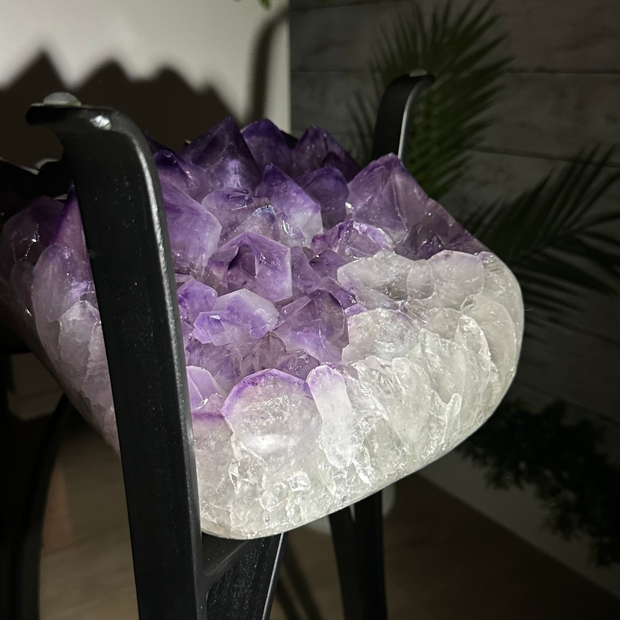 Super Quality Amethyst Geode Side Table, 46.2 lbs, 21.7" Tall #1384-0037 - Brazil GemsBrazil GemsSuper Quality Amethyst Geode Side Table, 46.2 lbs, 21.7" Tall #1384-0037Tables: Side1384-0037