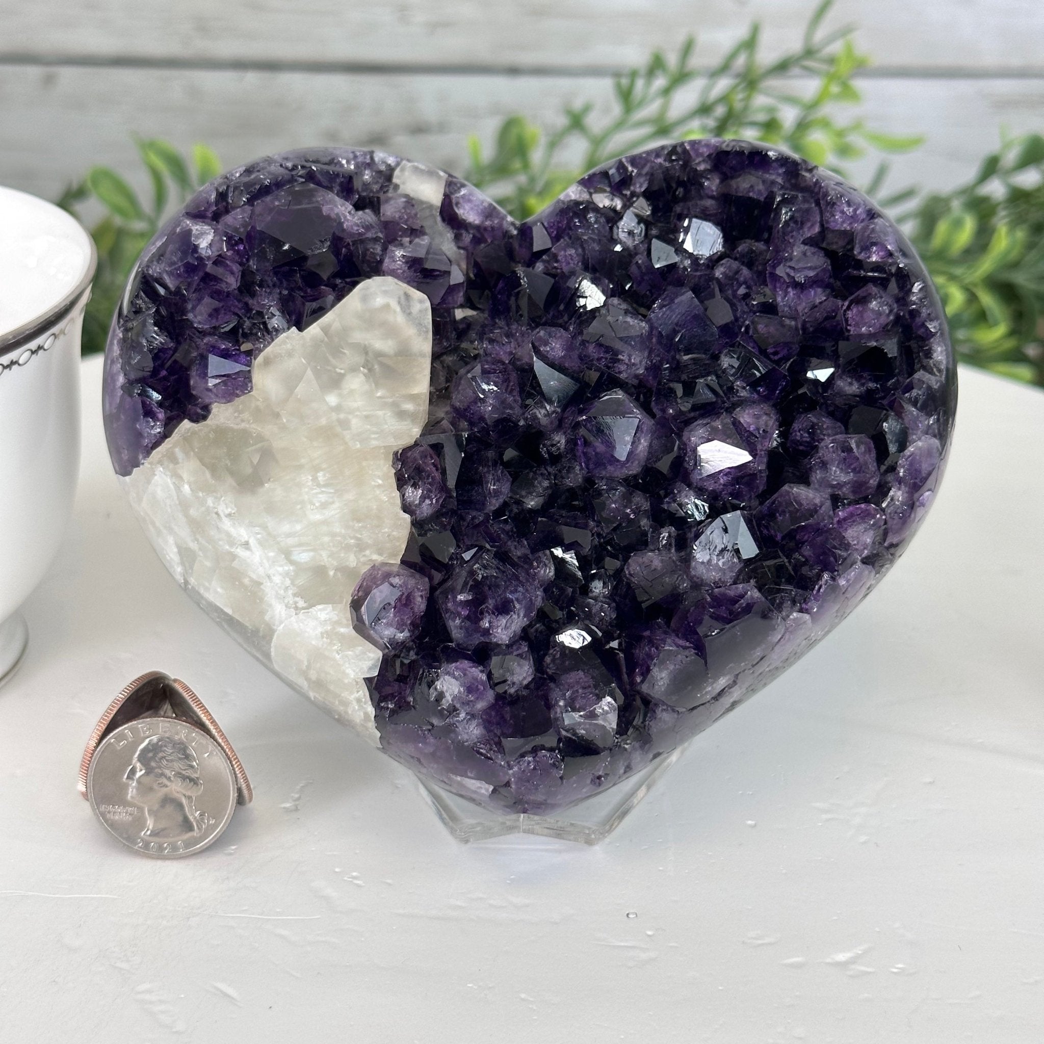 Super Quality Amethyst Heart Geode on an Acrylic Stand 2.7 lbs & 3.75" Tall #5462-0104 by Brazil Gems - Brazil GemsBrazil GemsSuper Quality Amethyst Heart Geode on an Acrylic Stand 2.7 lbs & 3.75" Tall #5462-0104 by Brazil GemsHearts5462-0104