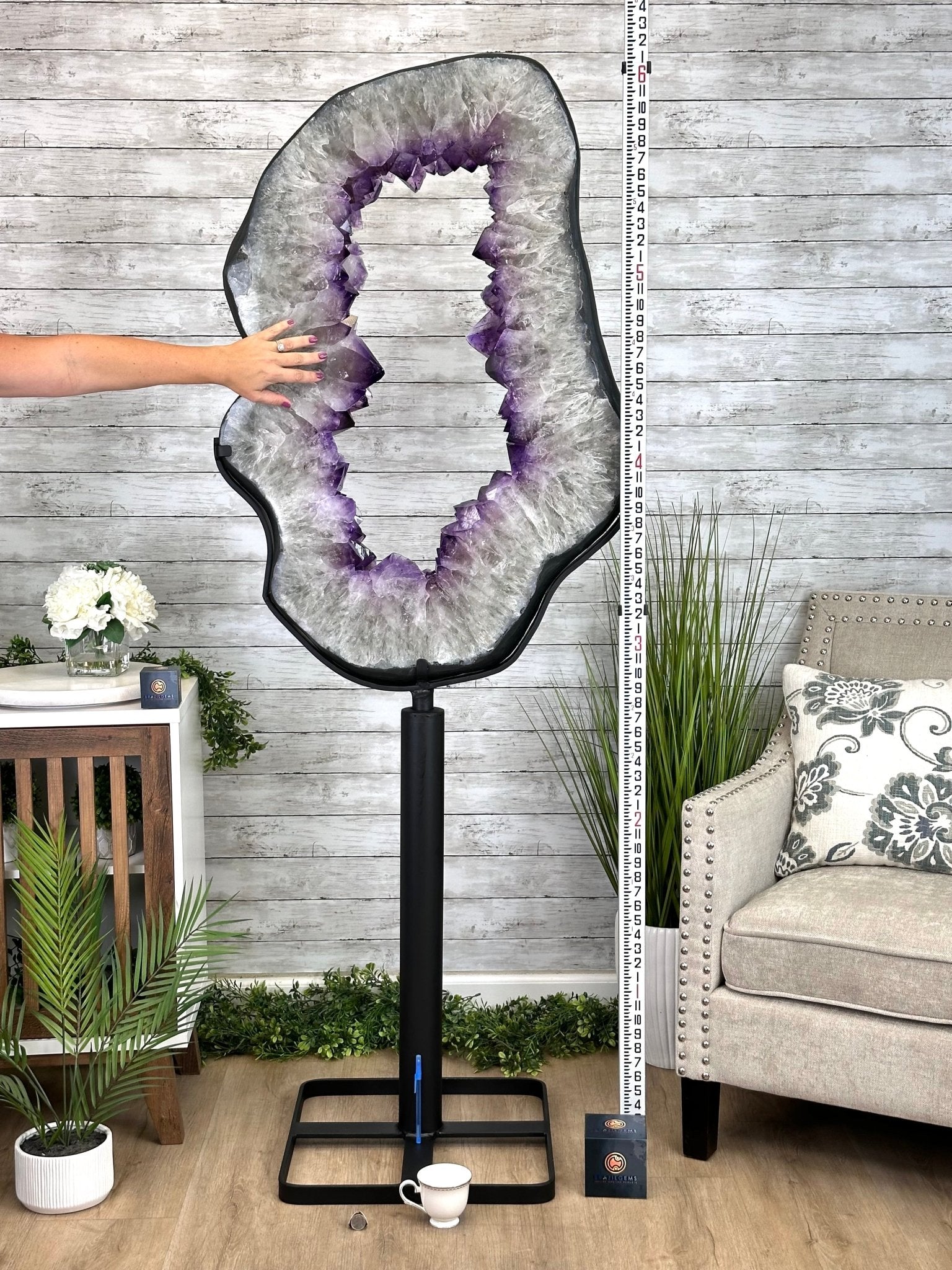 Super Quality Amethyst Portal, Rotating Stand, 170 lbs & 73" Tall #5604-0132 - Brazil GemsBrazil GemsSuper Quality Amethyst Portal, Rotating Stand, 170 lbs & 73" Tall #5604-0132Portals on Rotating Bases5604-0132
