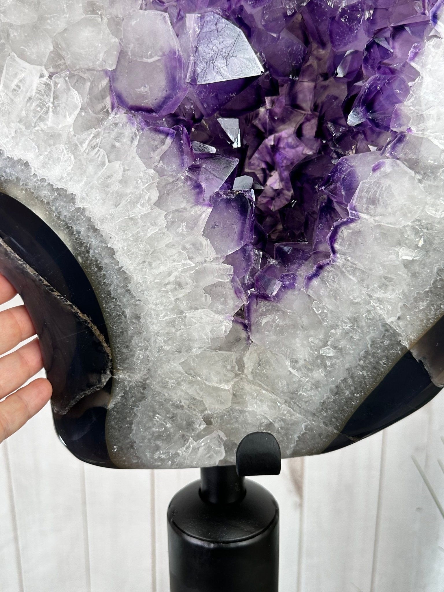 Super Quality Amethyst Slice on Rotating Stand, 194 lbs & 67" Tall #5622AM-002 - Brazil GemsBrazil GemsSuper Quality Amethyst Slice on Rotating Stand, 194 lbs & 67" Tall #5622AM-002Slices on Rotating Bases5622AM-002
