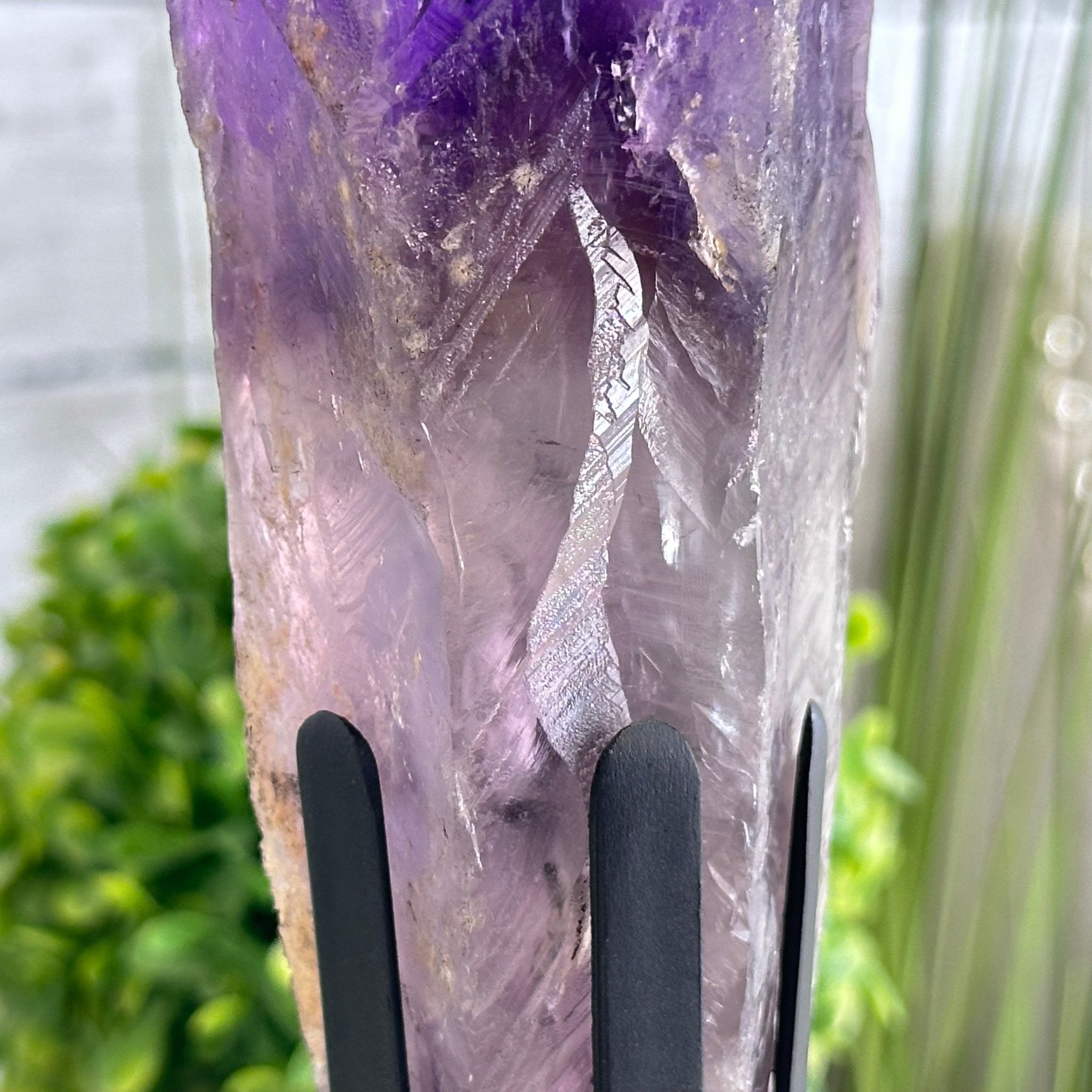 Super Quality Amethyst Wand on a Metal Stand, 1.5 lbs & 9.6" Tall #3123AM-001 - Brazil GemsBrazil GemsSuper Quality Amethyst Wand on a Metal Stand, 1.5 lbs & 9.6" Tall #3123AM-001Clusters on Fixed Bases3123AM-001