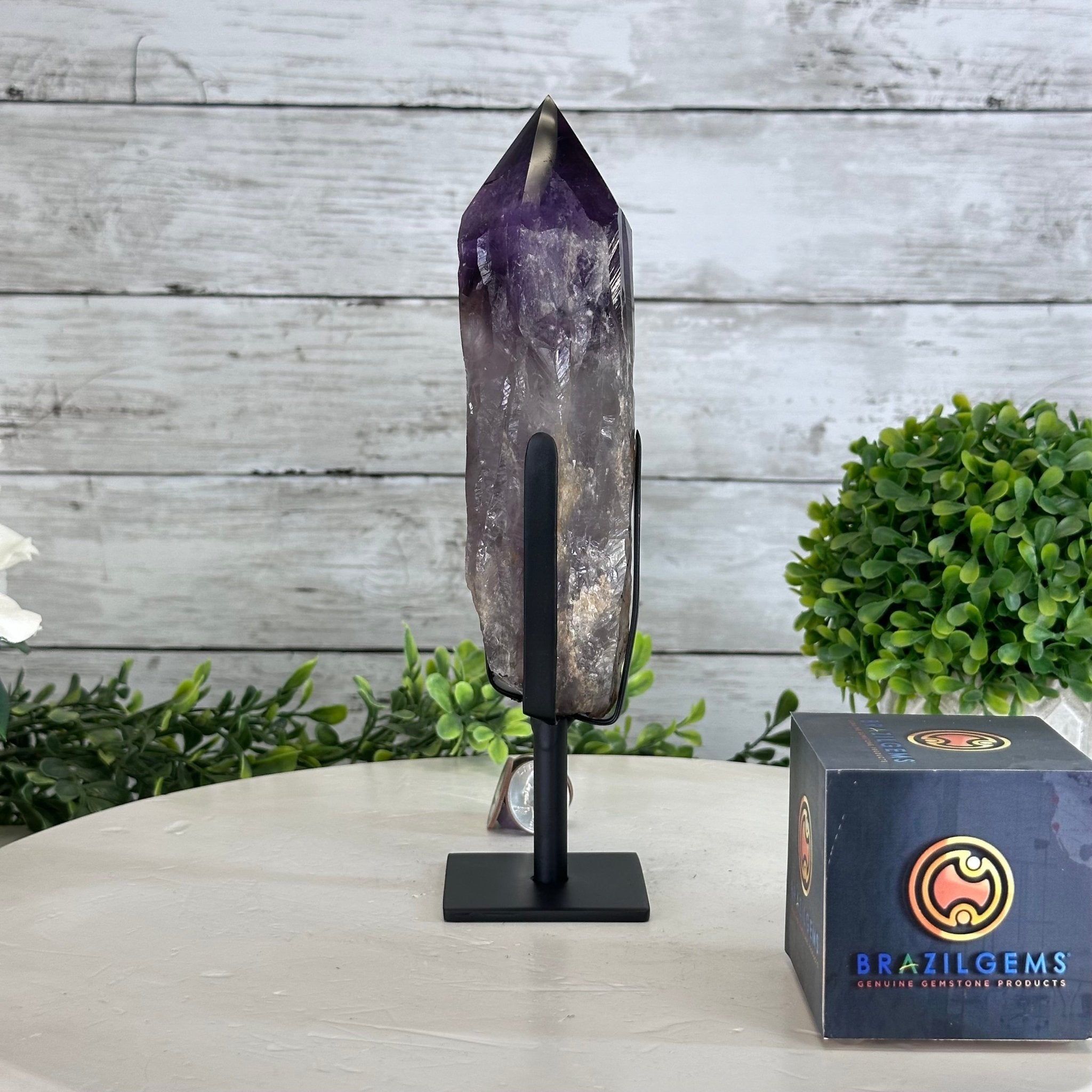 Super Quality Amethyst Wand on a Metal Stand, 1.7 lbs & 9" Tall #3123AM-003 - Brazil GemsBrazil GemsSuper Quality Amethyst Wand on a Metal Stand, 1.7 lbs & 9" Tall #3123AM-003Clusters on Fixed Bases3123AM-003