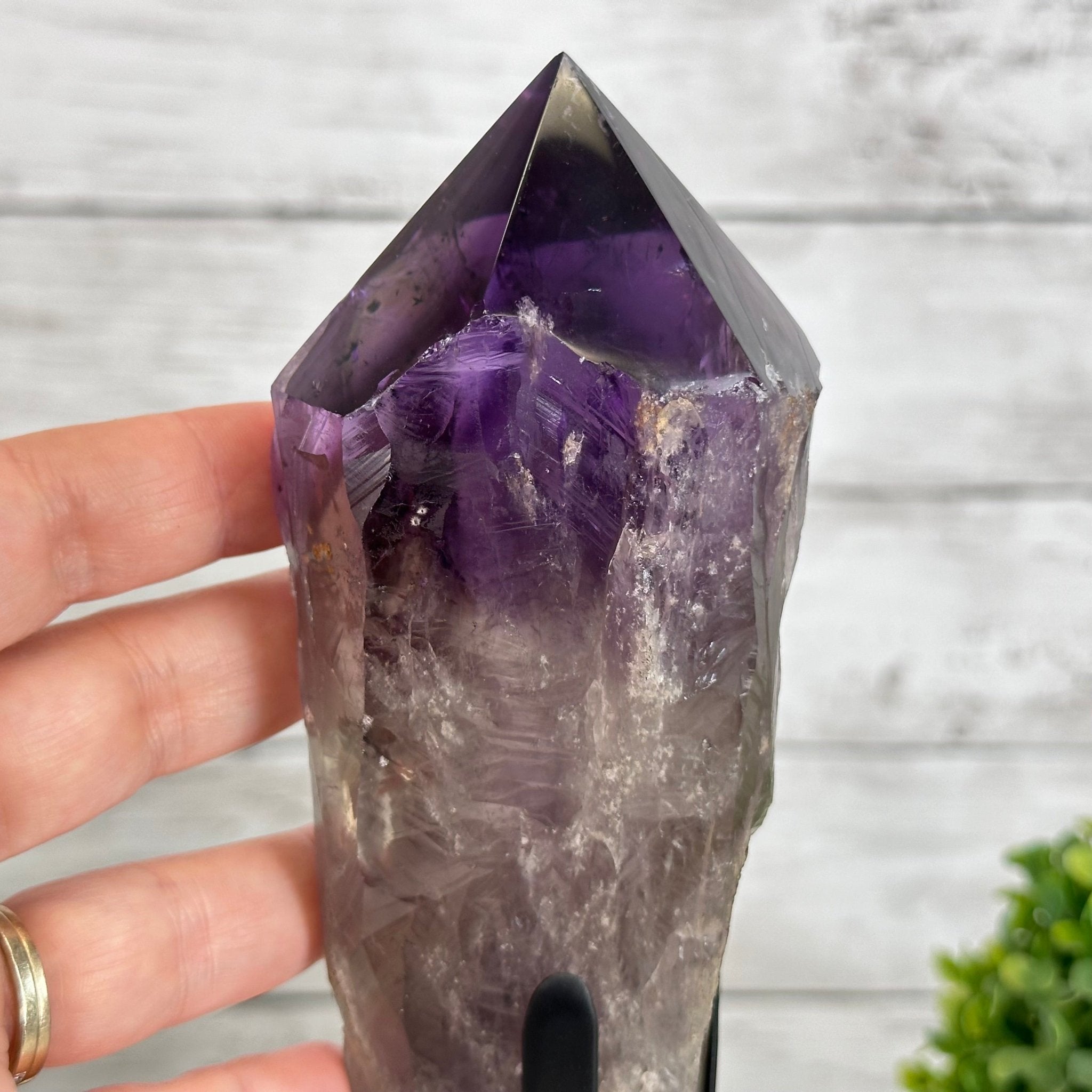 Super Quality Amethyst Wand on a Metal Stand, 1.9 lbs & 10.8" Tall #3123AM-004 - Brazil GemsBrazil GemsSuper Quality Amethyst Wand on a Metal Stand, 1.9 lbs & 10.8" Tall #3123AM-004Clusters on Fixed Bases3123AM-004