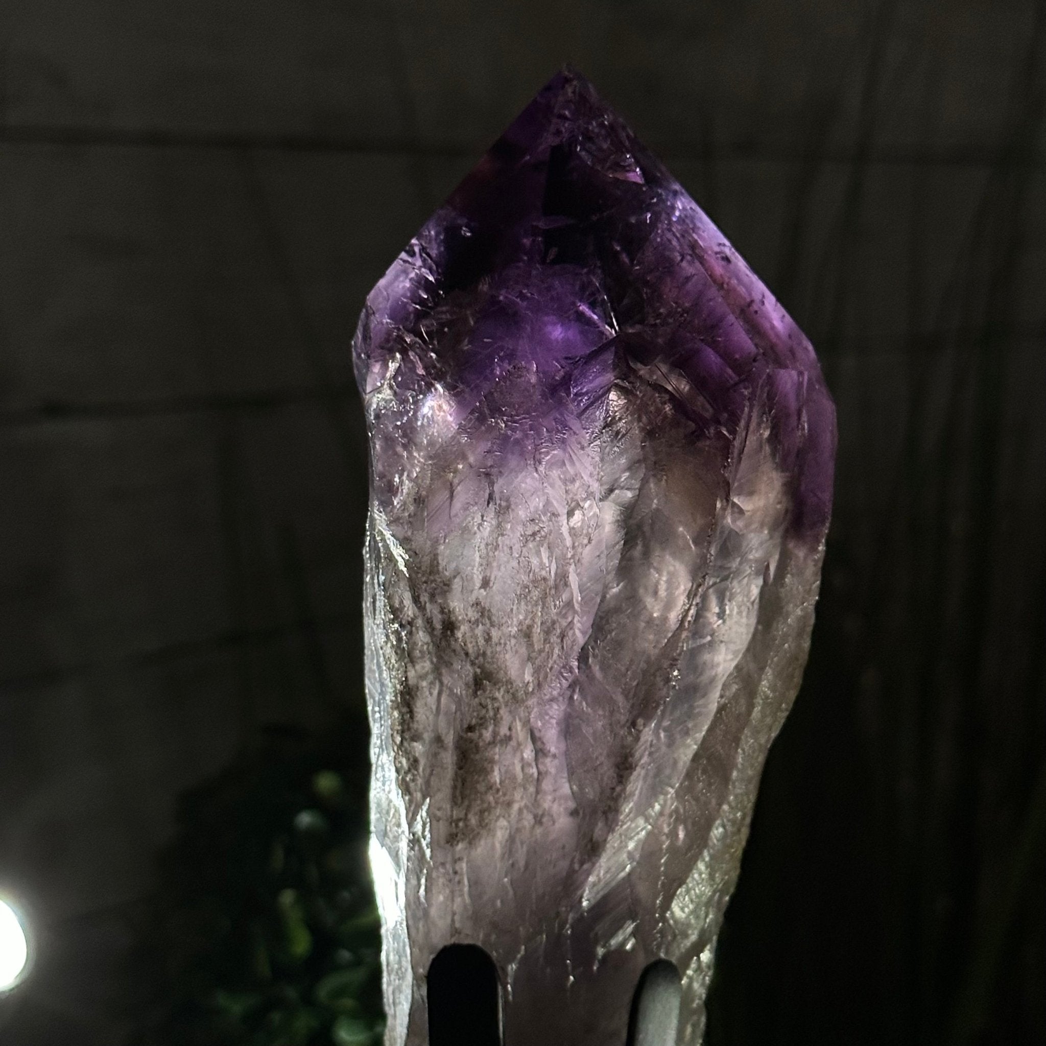 GEMMY Large Amethyst Crystal Wand - hot Brazil | A Grade | Raw Smoky Amethyst | Third Eye Chakra | Meditation | Third Eye Crystal | X5F