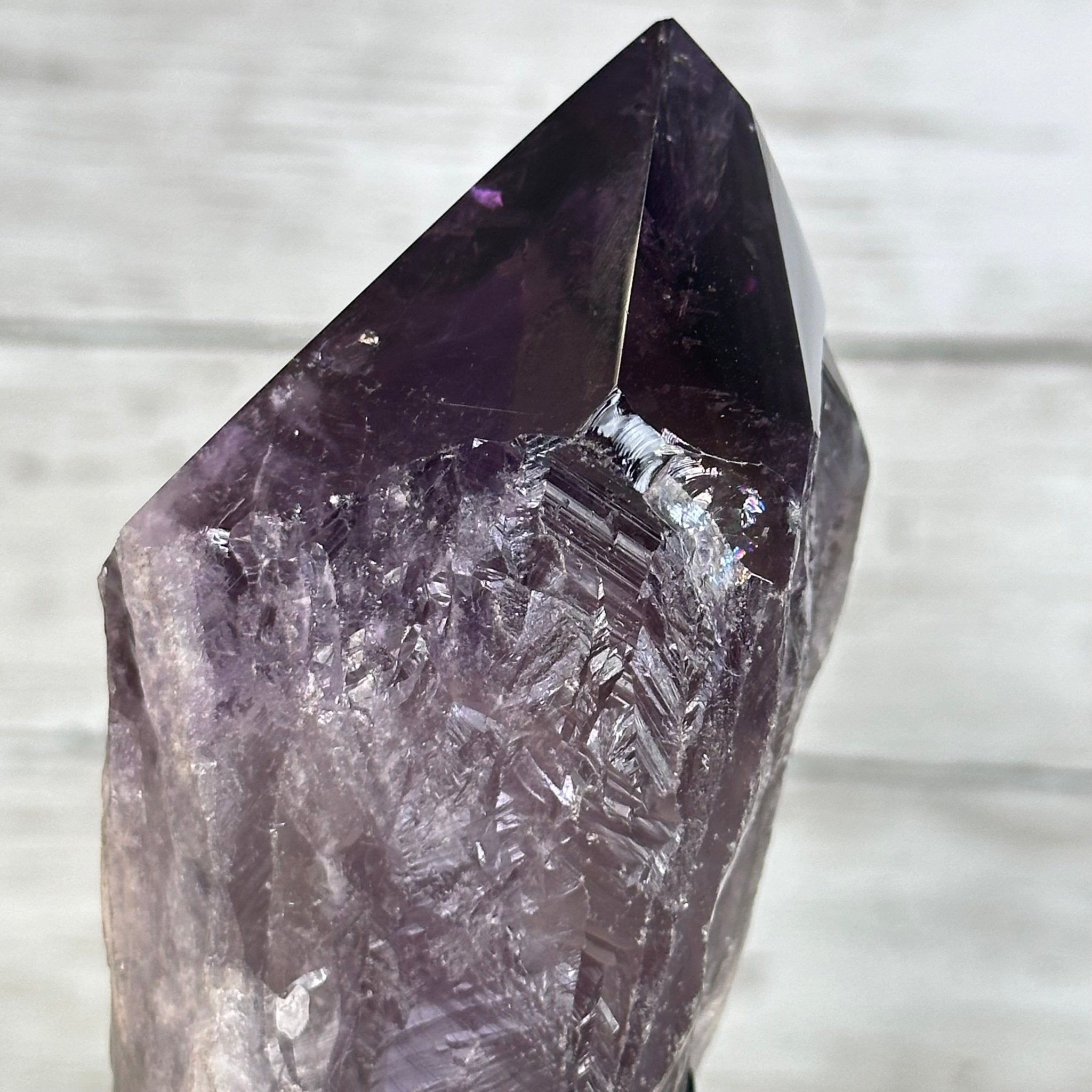 Super Quality Amethyst Wand on a Metal Stand, 1.9 lbs & 9.2" Tall #3123AM-006 - Brazil GemsBrazil GemsSuper Quality Amethyst Wand on a Metal Stand, 1.9 lbs & 9.2" Tall #3123AM-006Clusters on Fixed Bases3123AM-006