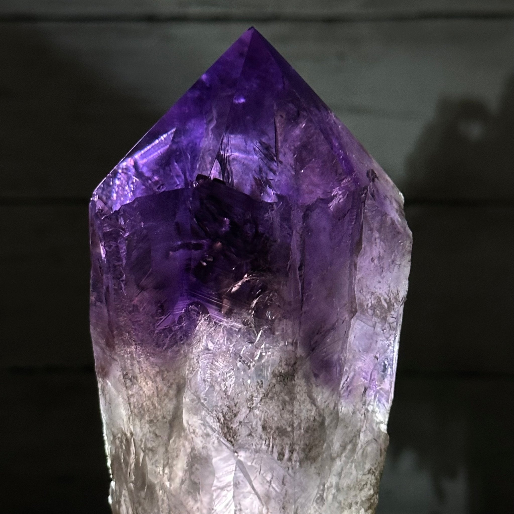 Super Quality Amethyst Wand on a Metal Stand, 2 lbs & 10.7" Tall #3123AM-009 - Brazil GemsBrazil GemsSuper Quality Amethyst Wand on a Metal Stand, 2 lbs & 10.7" Tall #3123AM-009Clusters on Fixed Bases3123AM-009