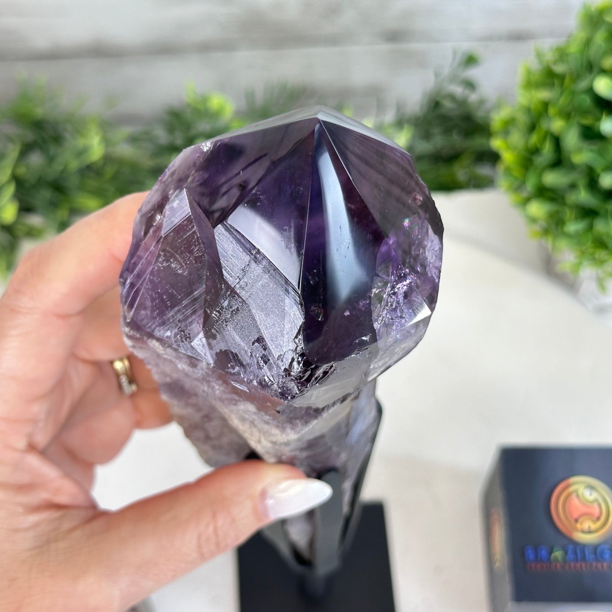 Super Quality Amethyst Wand on a Metal Stand, 2.6 lbs & 13.4" Tall #3123AM-012 - Brazil GemsBrazil GemsSuper Quality Amethyst Wand on a Metal Stand, 2.6 lbs & 13.4" Tall #3123AM-012Clusters on Fixed Bases3123AM-012
