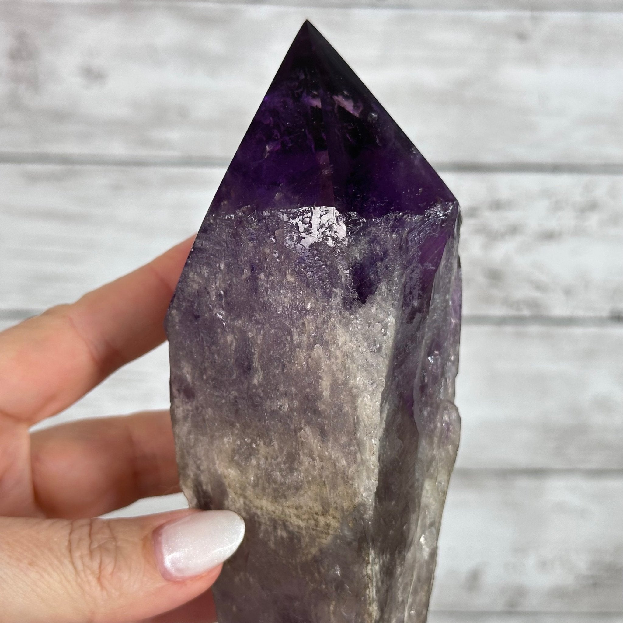 Super Quality Amethyst Wand on a Metal Stand, 2.9 lbs & 15.2" Tall #3123AM-015 - Brazil GemsBrazil GemsSuper Quality Amethyst Wand on a Metal Stand, 2.9 lbs & 15.2" Tall #3123AM-015Clusters on Fixed Bases3123AM-015