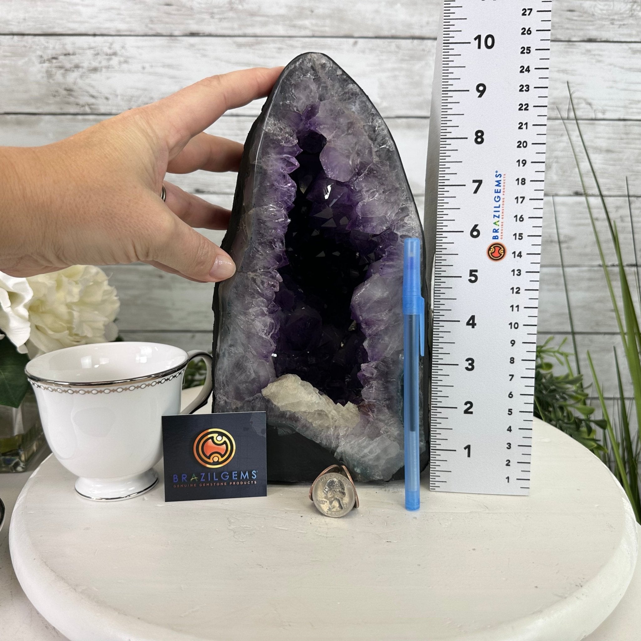 Super Quality Brazilian Amethyst Cathedral, 13.6 lbs & 9.6" Tall, Model #5601-0963 by Brazil Gems - Brazil GemsBrazil GemsSuper Quality Brazilian Amethyst Cathedral, 13.6 lbs & 9.6" Tall, Model #5601-0963 by Brazil GemsCathedrals5601-0963