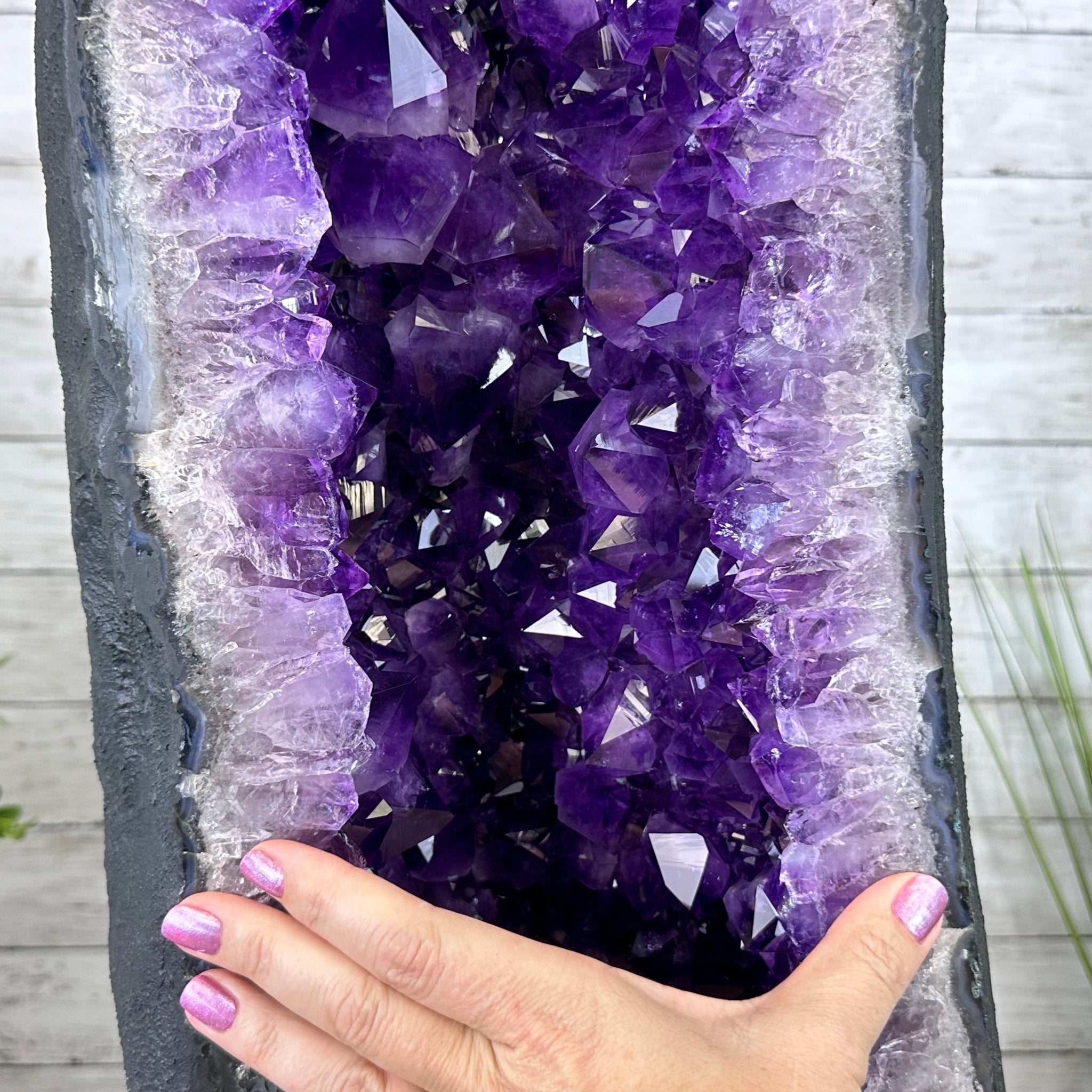 Amethyst-Brazil 7.88 outlet Ct Clarity SI1-Natural Purple Lavender Color-Video on a hand