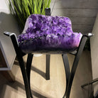 Super Quality Brazilian Amethyst Geode Side Table, 38.6 lbs, 23.75" tall on a metal base #1384-0028 by Brazil Gems - Brazil GemsBrazil GemsSuper Quality Brazilian Amethyst Geode Side Table, 38.6 lbs, 23.75" tall on a metal base #1384-0028 by Brazil GemsTables: Side1384-0028