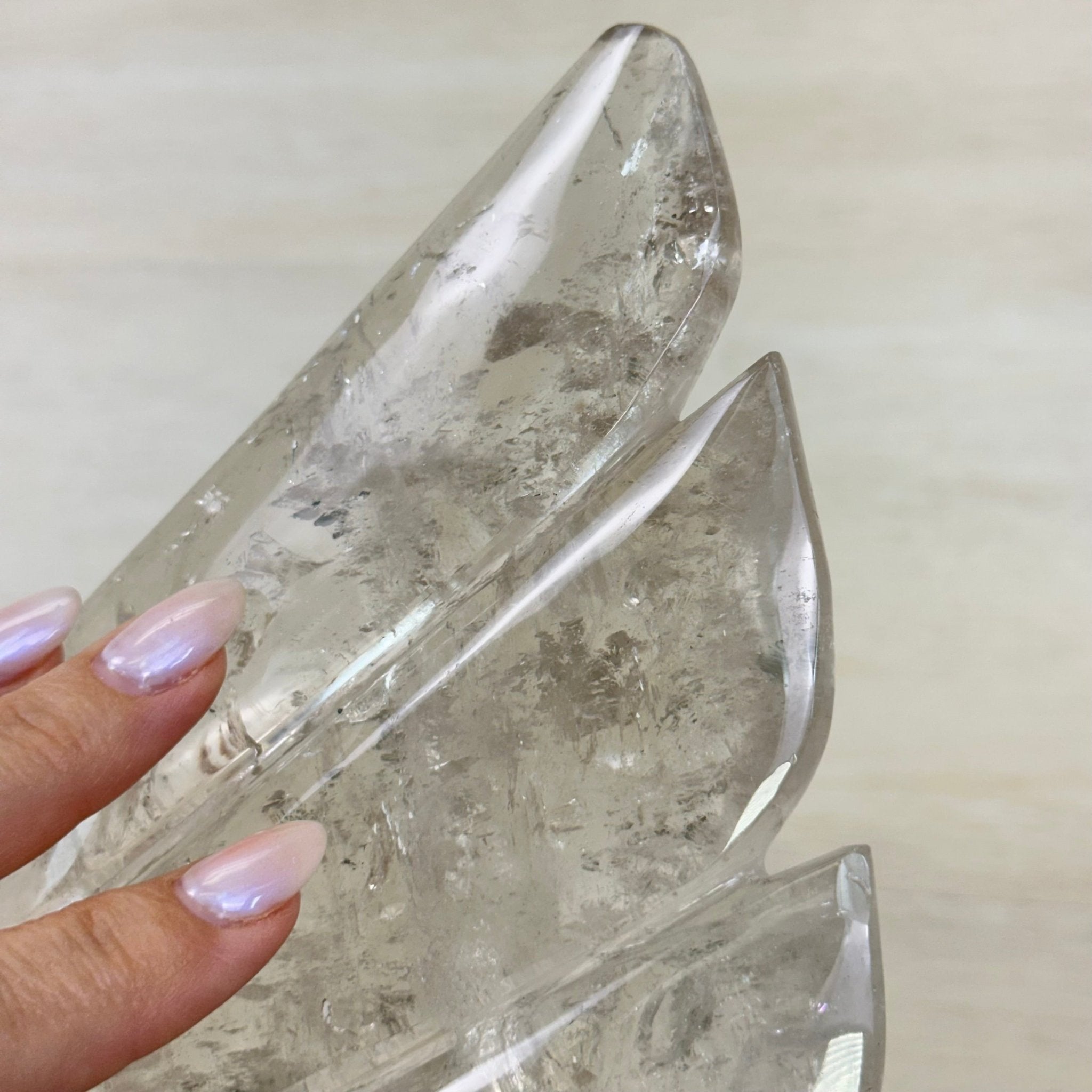 Super Quality Clear Quartz Angel Wings on a Metal Base, 19 lbs & 23" Tall #4444CQ - 001 - Brazil GemsBrazil GemsSuper Quality Clear Quartz Angel Wings on a Metal Base, 19 lbs & 23" Tall #4444CQ - 001Carved Angel Wings4444CQ - 001