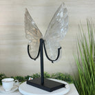 Super Quality Clear Quartz Angel Wings on a Metal Base, 19 lbs & 23" Tall #4444CQ - 001 - Brazil GemsBrazil GemsSuper Quality Clear Quartz Angel Wings on a Metal Base, 19 lbs & 23" Tall #4444CQ - 001Carved Angel Wings4444CQ - 001