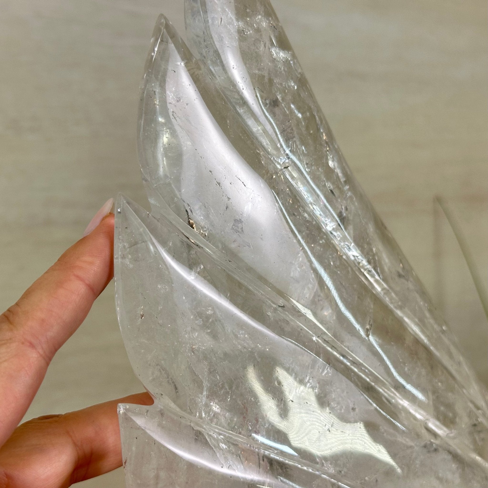 Super Quality Clear Quartz Angel Wings on a Metal Base, 19 lbs & 23" Tall #4444CQ - 001 - Brazil GemsBrazil GemsSuper Quality Clear Quartz Angel Wings on a Metal Base, 19 lbs & 23" Tall #4444CQ - 001Carved Angel Wings4444CQ - 001