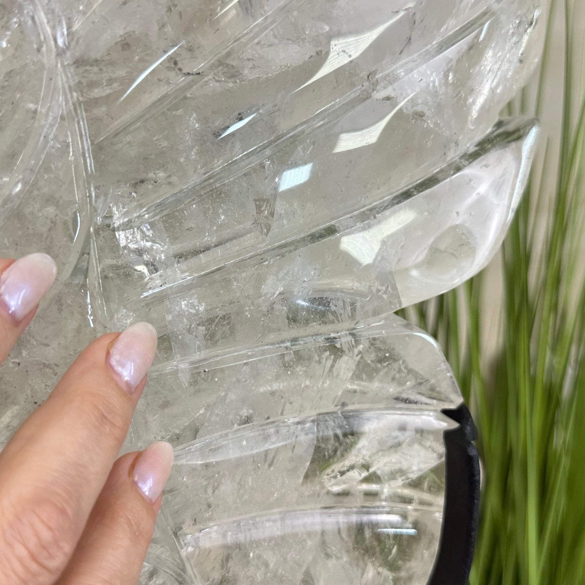 Super Quality Clear Quartz Angel Wings on a Metal Base, 19 lbs & 23" Tall #4444CQ - 001 - Brazil GemsBrazil GemsSuper Quality Clear Quartz Angel Wings on a Metal Base, 19 lbs & 23" Tall #4444CQ - 001Carved Angel Wings4444CQ - 001