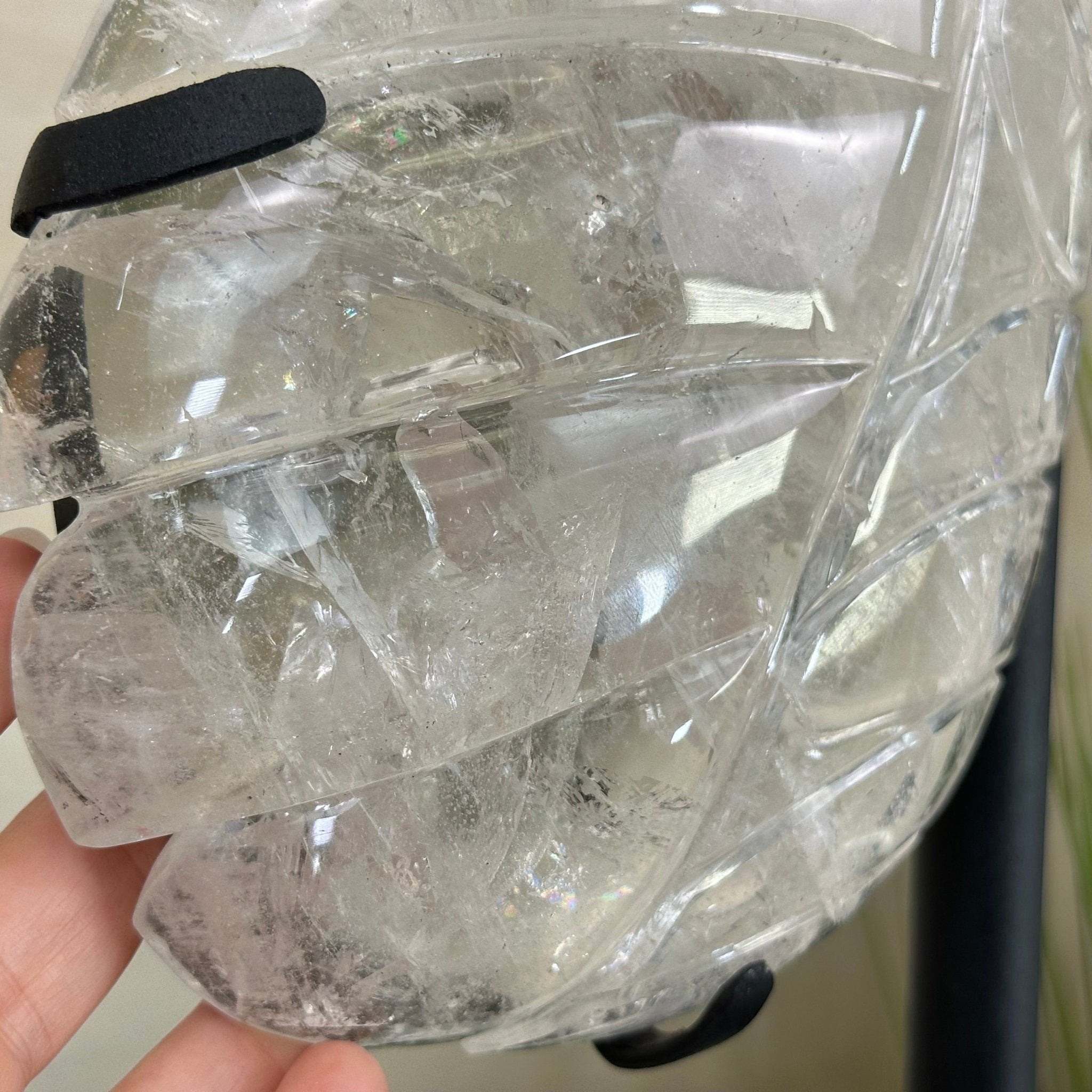 Super Quality Clear Quartz Angel Wings on a Metal Base, 19 lbs & 23" Tall #4444CQ - 001 - Brazil GemsBrazil GemsSuper Quality Clear Quartz Angel Wings on a Metal Base, 19 lbs & 23" Tall #4444CQ - 001Carved Angel Wings4444CQ - 001