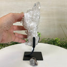 Super Quality Clear Quartz Cluster, Metal Stand, 2.4 lbs & 8.8" Tall 5495 - 0080 - Brazil GemsBrazil GemsSuper Quality Clear Quartz Cluster, Metal Stand, 2.4 lbs & 8.8" Tall 5495 - 0080Clusters on Fixed Bases5495 - 0080