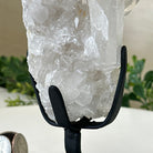 Super Quality Clear Quartz Cluster, Metal Stand, 2.4 lbs & 8.8" Tall 5495 - 0080 - Brazil GemsBrazil GemsSuper Quality Clear Quartz Cluster, Metal Stand, 2.4 lbs & 8.8" Tall 5495 - 0080Clusters on Fixed Bases5495 - 0080