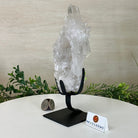 Super Quality Clear Quartz Cluster, Metal Stand, 2.4 lbs & 8.8" Tall 5495 - 0080 - Brazil GemsBrazil GemsSuper Quality Clear Quartz Cluster, Metal Stand, 2.4 lbs & 8.8" Tall 5495 - 0080Clusters on Fixed Bases5495 - 0080