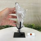 Super Quality Clear Quartz Cluster, Metal Stand, 2.4 lbs & 8.8" Tall 5495 - 0080 - Brazil GemsBrazil GemsSuper Quality Clear Quartz Cluster, Metal Stand, 2.4 lbs & 8.8" Tall 5495 - 0080Clusters on Fixed Bases5495 - 0080