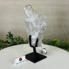 Super Quality Clear Quartz Cluster, Metal Stand, 2.4 lbs & 8.8" Tall 5495 - 0080 - Brazil GemsBrazil GemsSuper Quality Clear Quartz Cluster, Metal Stand, 2.4 lbs & 8.8" Tall 5495 - 0080Clusters on Fixed Bases5495 - 0080