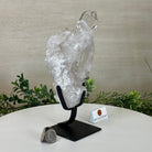 Super Quality Clear Quartz Cluster, Metal Stand, 2.4 lbs & 8.8" Tall 5495 - 0080 - Brazil GemsBrazil GemsSuper Quality Clear Quartz Cluster, Metal Stand, 2.4 lbs & 8.8" Tall 5495 - 0080Clusters on Fixed Bases5495 - 0080