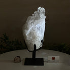 Super Quality Clear Quartz Cluster, Metal Stand, 2.4 lbs & 8.8" Tall 5495 - 0080 - Brazil GemsBrazil GemsSuper Quality Clear Quartz Cluster, Metal Stand, 2.4 lbs & 8.8" Tall 5495 - 0080Clusters on Fixed Bases5495 - 0080