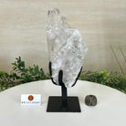 Super Quality Clear Quartz Cluster, Metal Stand, 2.4 lbs & 8.8" Tall 5495 - 0080 - Brazil GemsBrazil GemsSuper Quality Clear Quartz Cluster, Metal Stand, 2.4 lbs & 8.8" Tall 5495 - 0080Clusters on Fixed Bases5495 - 0080