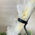 Super Quality Clear Quartz Cluster, Metal Stand, 24.3 lbs & 16.6" Tall 5495 - 0101 - Brazil GemsBrazil GemsSuper Quality Clear Quartz Cluster, Metal Stand, 24.3 lbs & 16.6" Tall 5495 - 0101Clusters on Fixed Bases5495 - 0101