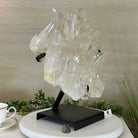 Super Quality Clear Quartz Cluster, Metal Stand, 24.3 lbs & 16.6" Tall 5495 - 0101 - Brazil GemsBrazil GemsSuper Quality Clear Quartz Cluster, Metal Stand, 24.3 lbs & 16.6" Tall 5495 - 0101Clusters on Fixed Bases5495 - 0101