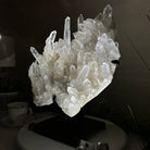 Super Quality Clear Quartz Cluster, Metal Stand, 24.3 lbs & 16.6" Tall 5495 - 0101 - Brazil GemsBrazil GemsSuper Quality Clear Quartz Cluster, Metal Stand, 24.3 lbs & 16.6" Tall 5495 - 0101Clusters on Fixed Bases5495 - 0101