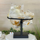 Super Quality Clear Quartz Cluster, Metal Stand, 24.3 lbs & 16.6" Tall 5495 - 0101 - Brazil GemsBrazil GemsSuper Quality Clear Quartz Cluster, Metal Stand, 24.3 lbs & 16.6" Tall 5495 - 0101Clusters on Fixed Bases5495 - 0101