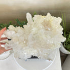 Super Quality Clear Quartz Cluster, Metal Stand, 24.3 lbs & 16.6" Tall 5495 - 0101 - Brazil GemsBrazil GemsSuper Quality Clear Quartz Cluster, Metal Stand, 24.3 lbs & 16.6" Tall 5495 - 0101Clusters on Fixed Bases5495 - 0101