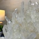 Super Quality Clear Quartz Cluster, Metal Stand, 24.3 lbs & 16.6" Tall 5495 - 0101 - Brazil GemsBrazil GemsSuper Quality Clear Quartz Cluster, Metal Stand, 24.3 lbs & 16.6" Tall 5495 - 0101Clusters on Fixed Bases5495 - 0101