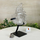 Super Quality Clear Quartz Cluster, Metal Stand, 2.8 lbs & 8.5" Tall 5495 - 0081 - Brazil GemsBrazil GemsSuper Quality Clear Quartz Cluster, Metal Stand, 2.8 lbs & 8.5" Tall 5495 - 0081Clusters on Fixed Bases5495 - 0081