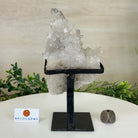 Super Quality Clear Quartz Cluster, Metal Stand, 2.8 lbs & 8.5" Tall 5495 - 0081 - Brazil GemsBrazil GemsSuper Quality Clear Quartz Cluster, Metal Stand, 2.8 lbs & 8.5" Tall 5495 - 0081Clusters on Fixed Bases5495 - 0081