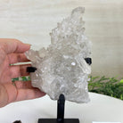 Super Quality Clear Quartz Cluster, Metal Stand, 2.8 lbs & 8.5" Tall 5495 - 0081 - Brazil GemsBrazil GemsSuper Quality Clear Quartz Cluster, Metal Stand, 2.8 lbs & 8.5" Tall 5495 - 0081Clusters on Fixed Bases5495 - 0081