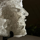 Super Quality Clear Quartz Cluster, Metal Stand, 2.8 lbs & 8.5" Tall 5495 - 0081 - Brazil GemsBrazil GemsSuper Quality Clear Quartz Cluster, Metal Stand, 2.8 lbs & 8.5" Tall 5495 - 0081Clusters on Fixed Bases5495 - 0081